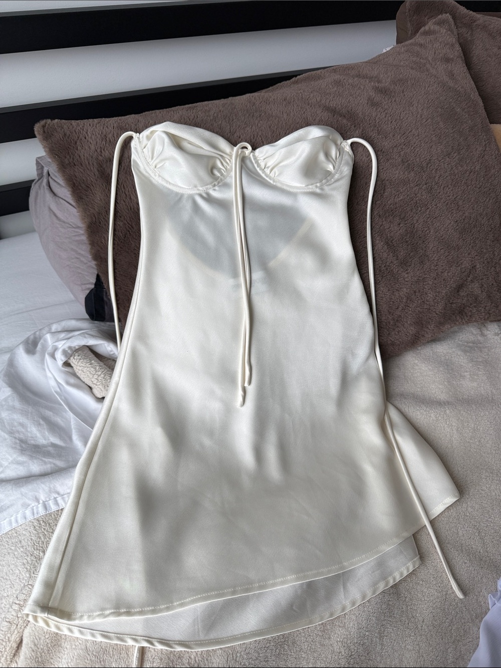 Princess Polly Satin Cream Slip Dress